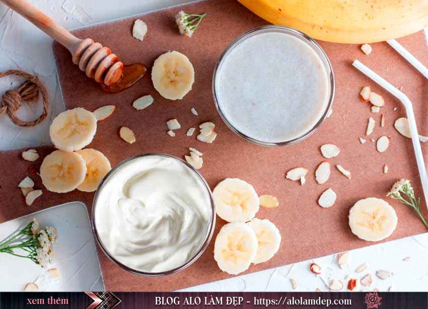 Cách làm trắng da bằng sữa chua và mật ong, chuối
