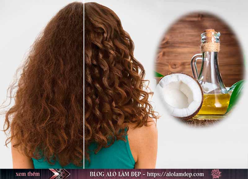 Dưỡng tóc xoăn với dầu dừa nguyên chất