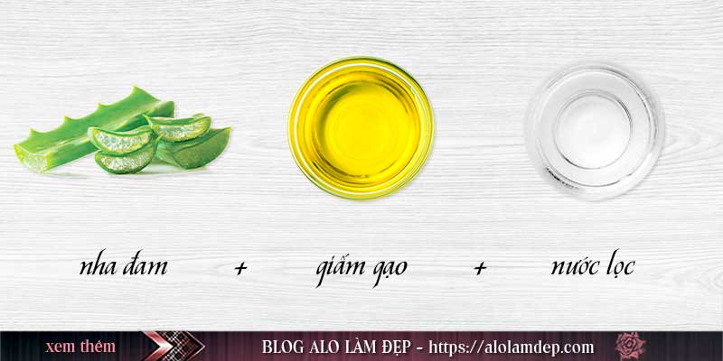 Ngâm giấm với gel nha đam để trị mụn