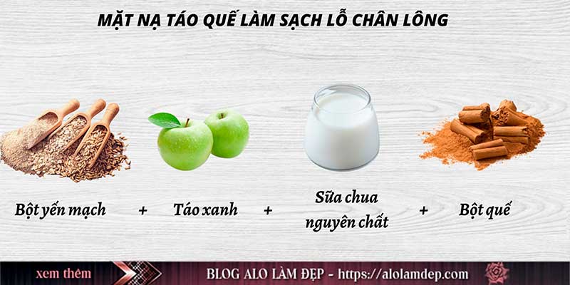 Mặt nạ táo + quế giúp làm sạch lỗ chân lông