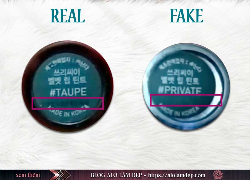 Sticker dưới son có dòng code tiếng Hàn in chìm