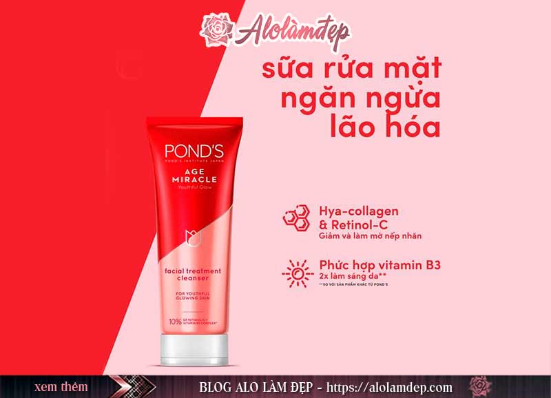 Review sữa rửa mặt Pond's Age Miracle Youthful Glow