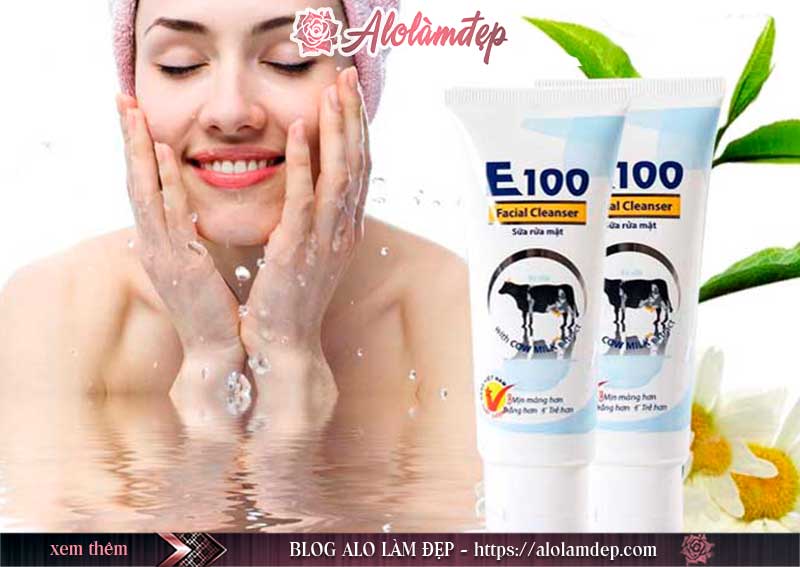 Sữa rửa mặt E100 với thành phần tự nhiên và không chất tạo bọt